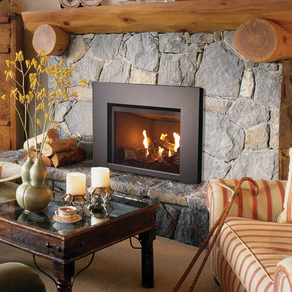Superior 32in EI DV Gas Fireplace Insert w/ Aged Oak Logs