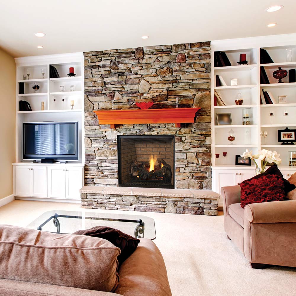 Superior DRT6345 45-Inch Electronic Ignition Direct Vent Gas Fireplace with Remote & Split Oak Logs