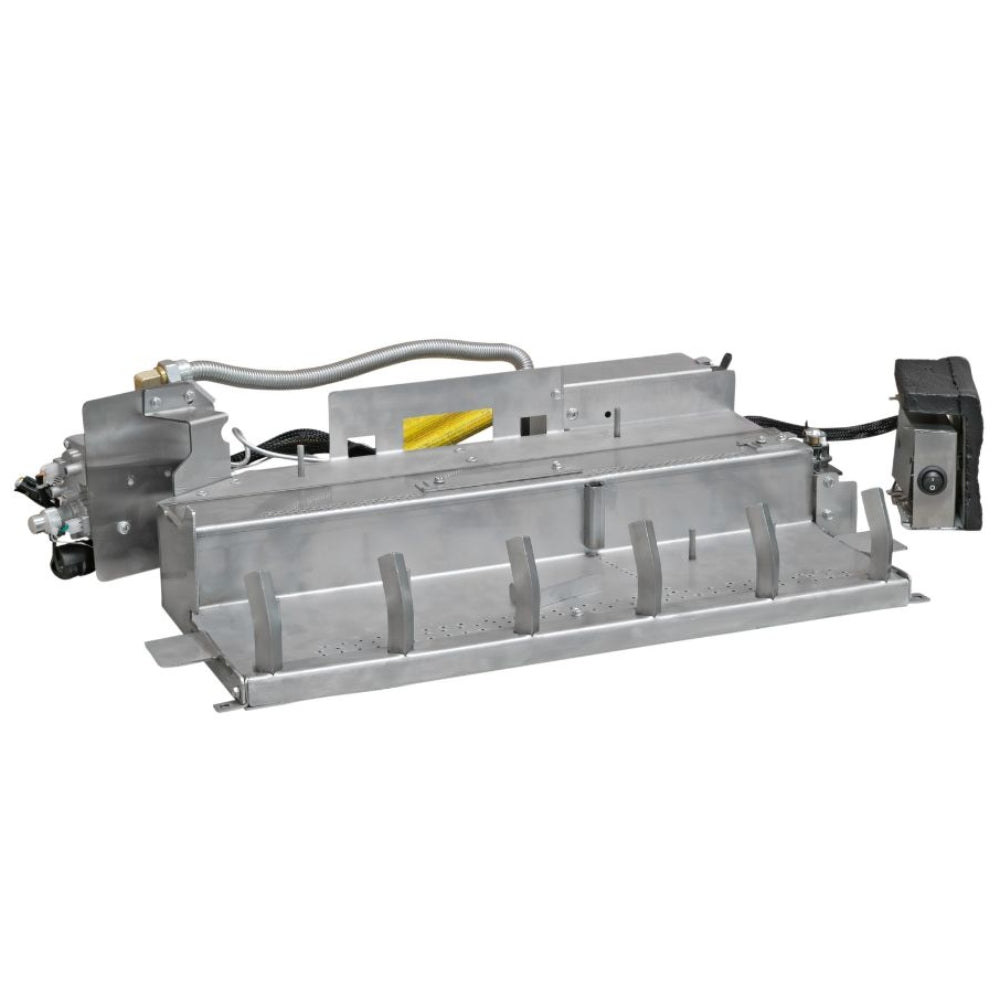 Real Fyre ventless gas log burner assembly with metal housing and control valve