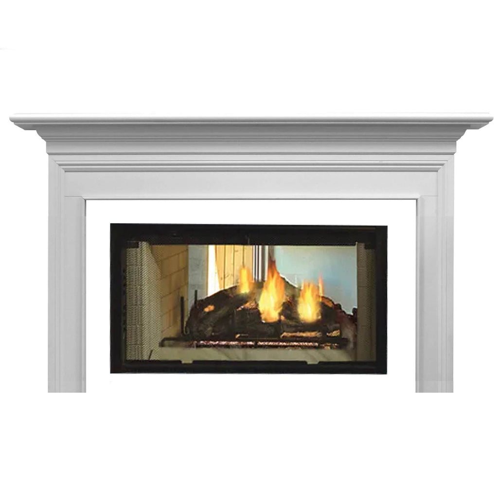 Majestic Designer Series 42-Inch See-Through Wood Burning Fireplace with Acadia Flush Mantel