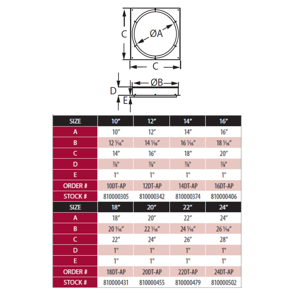 DuraVent DT-L-AP DuraTech Anchor Plate
