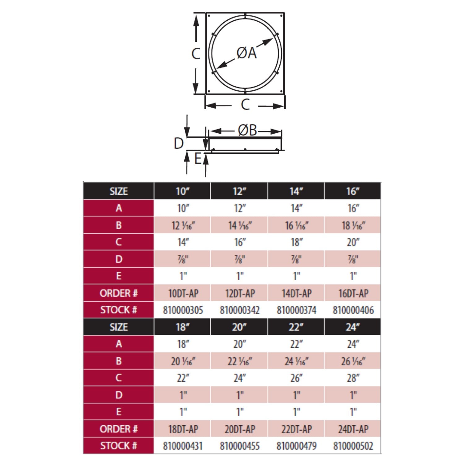 DuraVent DT-L-AP DuraTech Anchor Plate