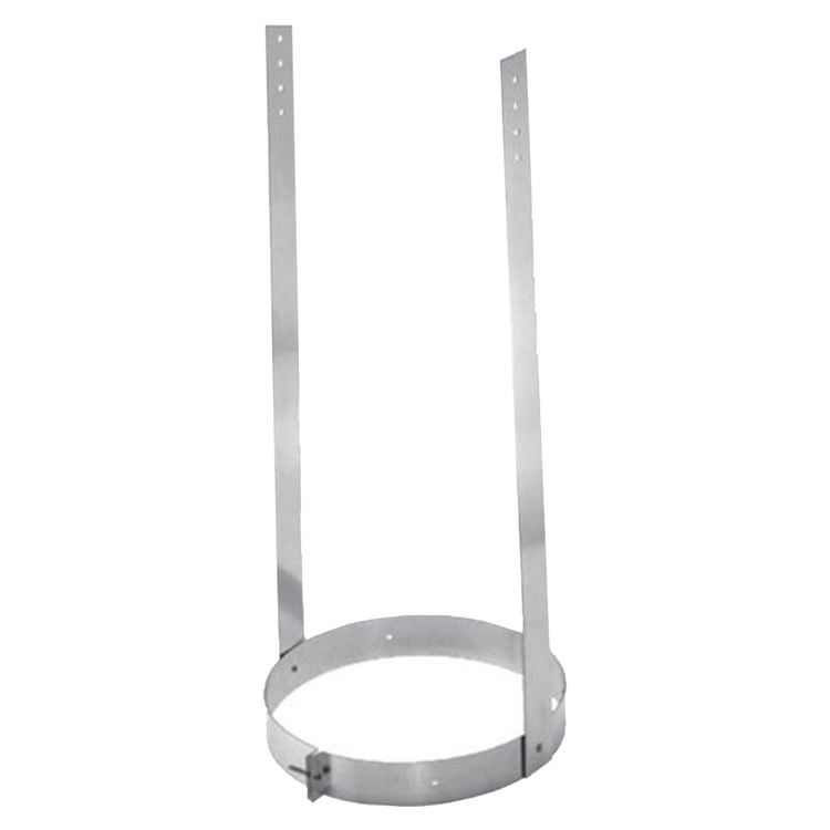 DuraVent DuraTech elbow strap with circular band and two vertical mounting straps