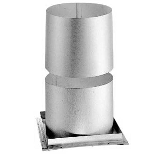 DuraVent DuraTech firestop radiation shield, two-part silver metal collar with round openings