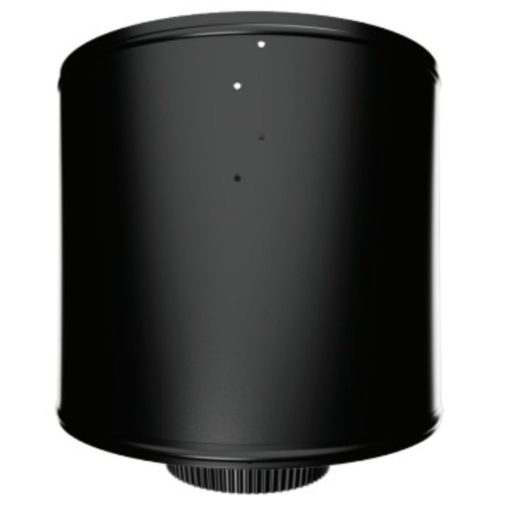 Round ceiling support collar, black metal with screw holes
