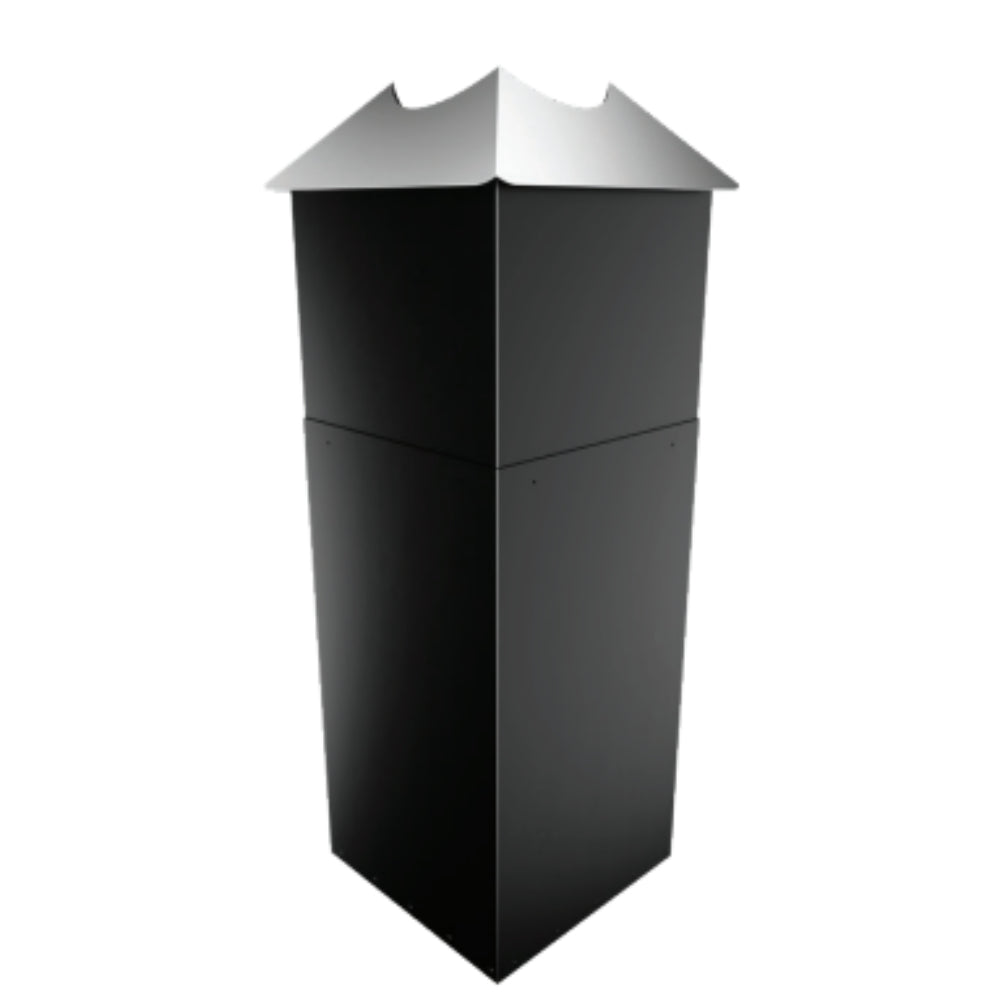 Duravent pass-through radiation shield, black metal flared top