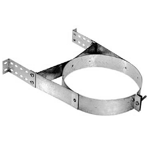 6-inch wall strap bracket with perforated mounting tabs and curved metal band