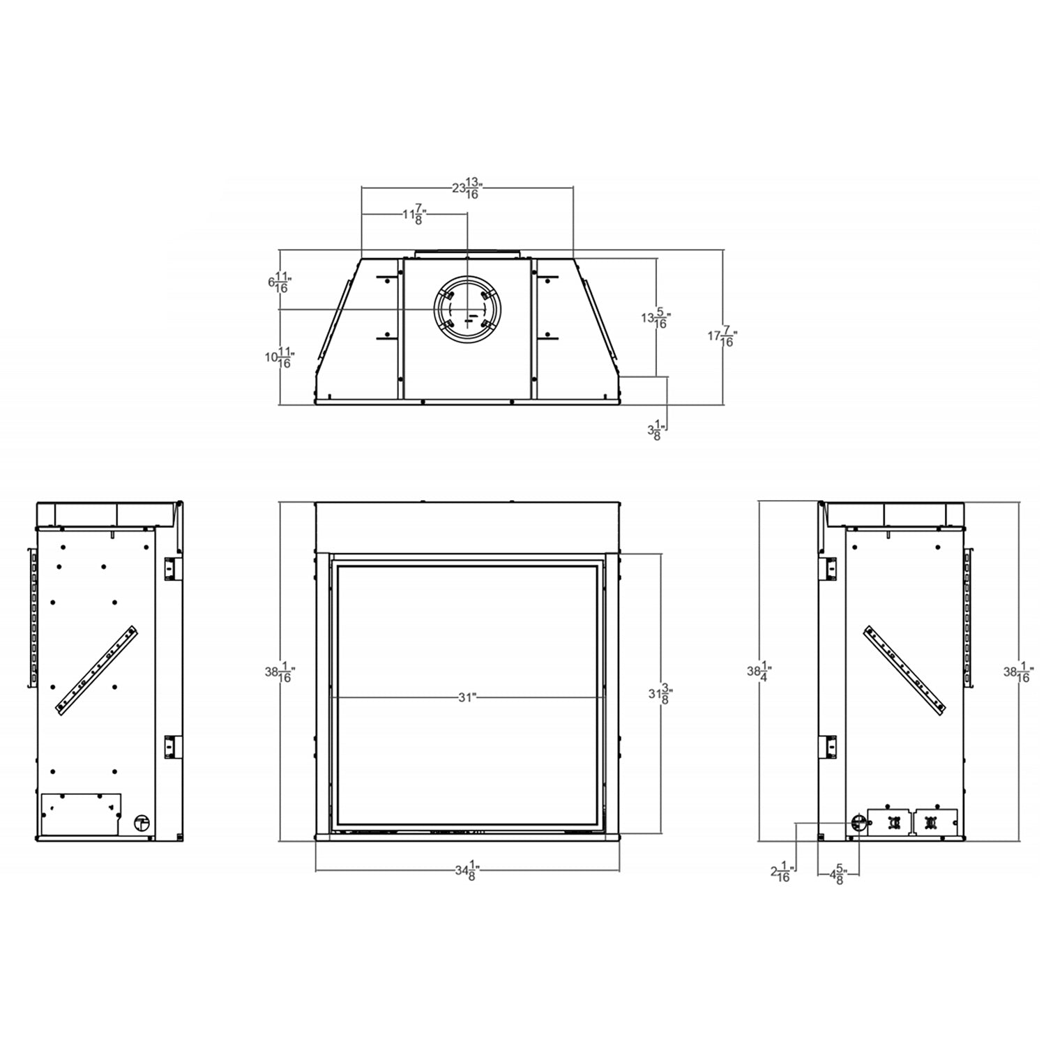 White Mountain Hearth DVCP32BP Tahoe Clean-Face Direct Vent Premium Gas Fireplace, 32-Inches
