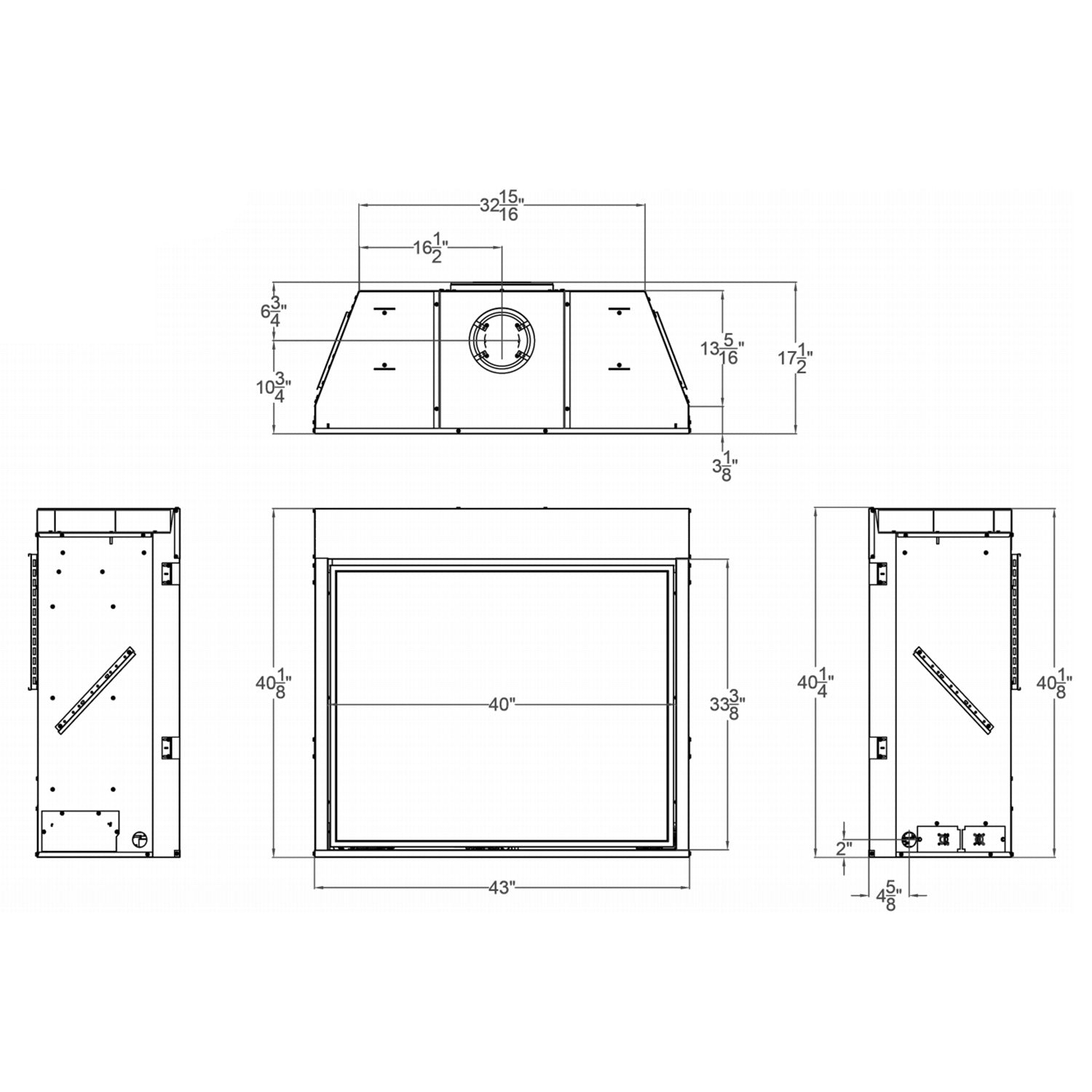 White Mountain Hearth DVCP42BP Tahoe Clean-Face Direct Vent Premium Gas Fireplace, 42-Inches