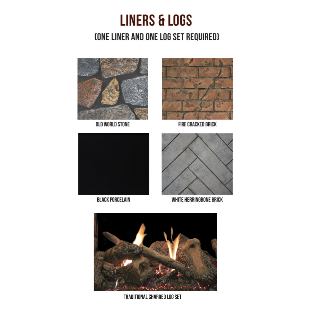 White Mountain Hearth DVCT40CSP Rushmore Clean-Face Direct Vent Double Sided Fireplace with Log Set, 40-Inches