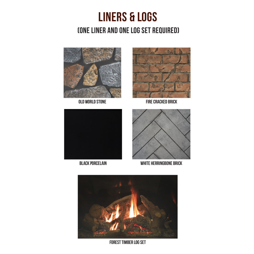 White Mountain Hearth DVCT50CBP Rushmore Clean-Face Direct Vent Fireplace with Log Set, 50-Inches