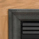 Hammered pewter steel fireplace frame, speckled corner with interior rails