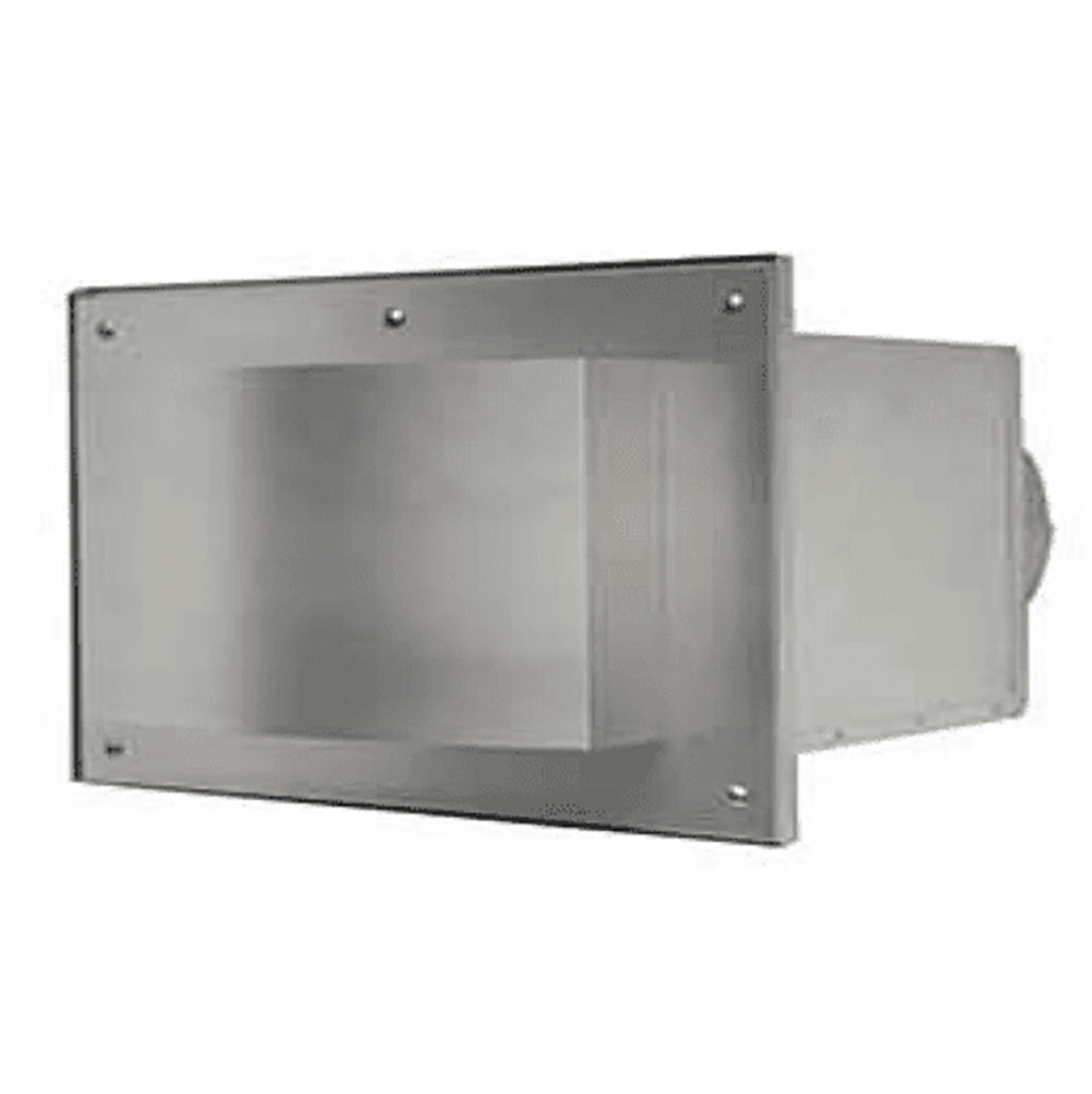 Gray metal horizontal power vent termination with adaptor, rectangular opening