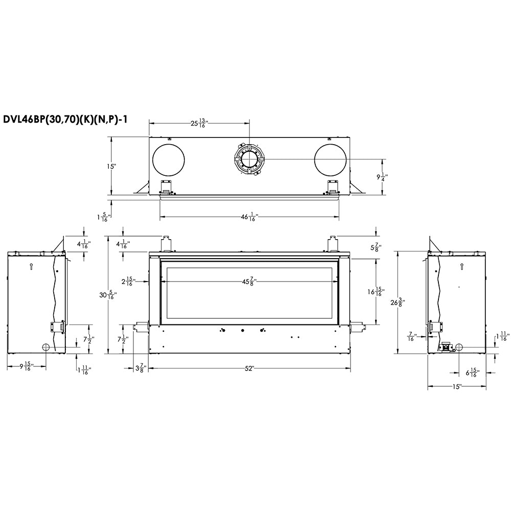 White Mountain Hearth DVL46BP Loft Direct Vent Contemporary Fireplace with Clear Crushed Glass, 46-Inches