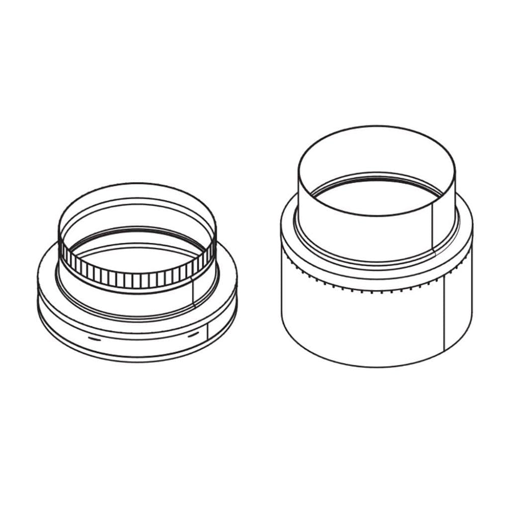 Threaded pipe adapter sleeve with flange ends, two-piece coupling