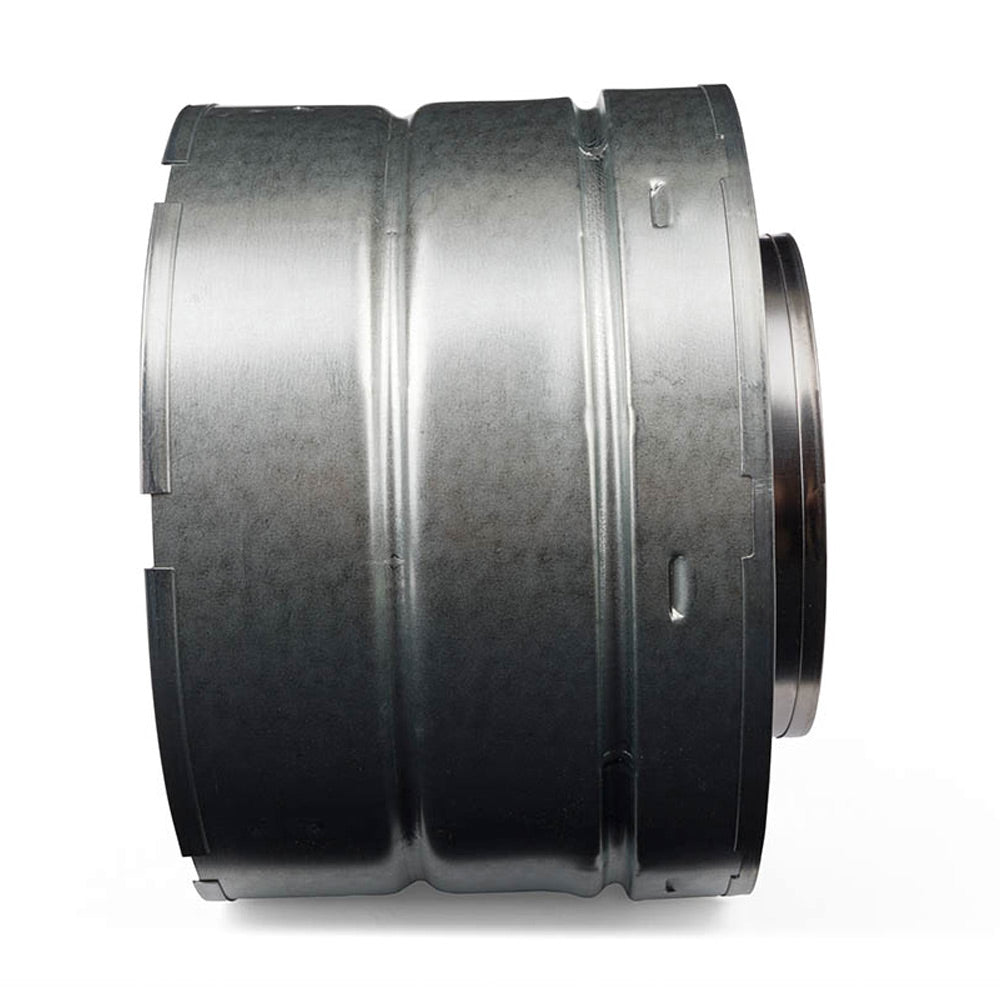 Double-wall stove pipe section, dark galvanized steel finish, straight design