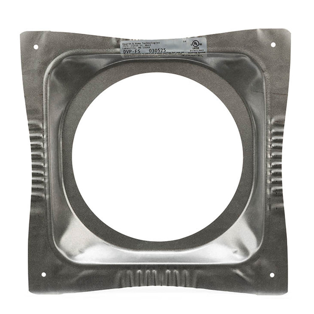 Majestic ceiling firestop: square metal plate with round opening