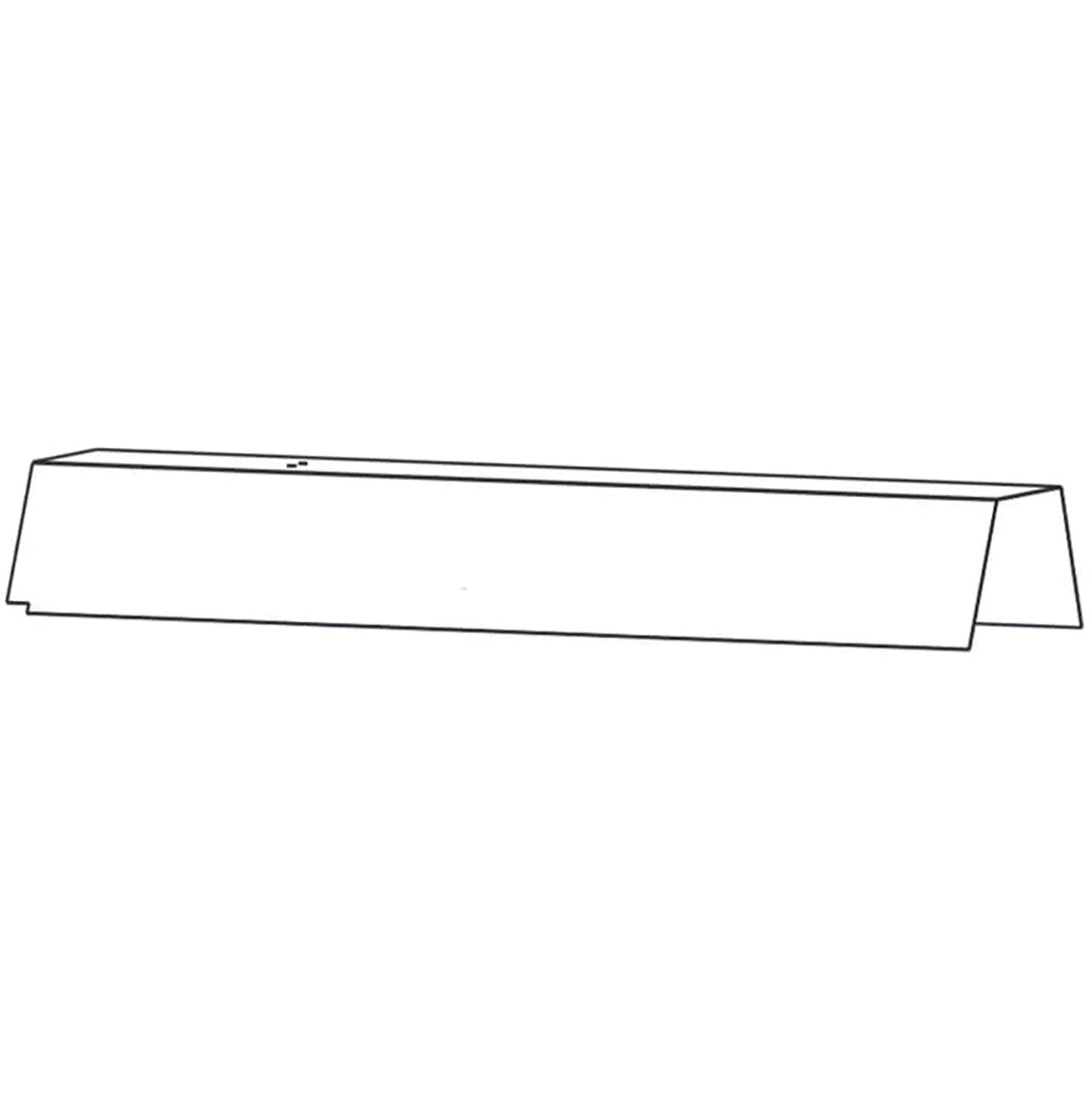 Heat shield panel, white rectangular with small side tab flaps on ends