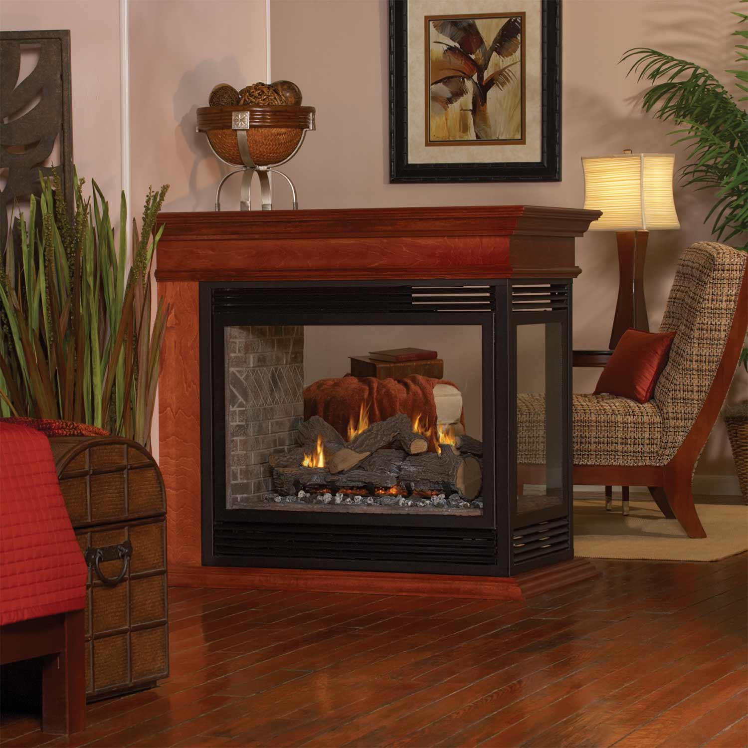 White Mountain Hearth DVP36P Tahoe Direct Vent Premium Peninsula Gas Fireplace, 36-Inches