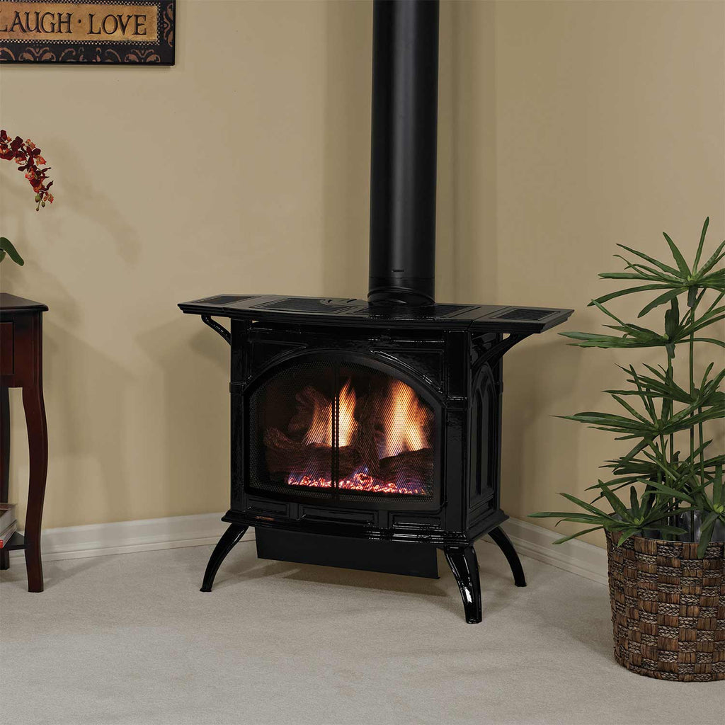White Mountain Hearth DVP30CC Direct-Vent Cast Iron Stove with Slope Glaze Burner, 30-Inches