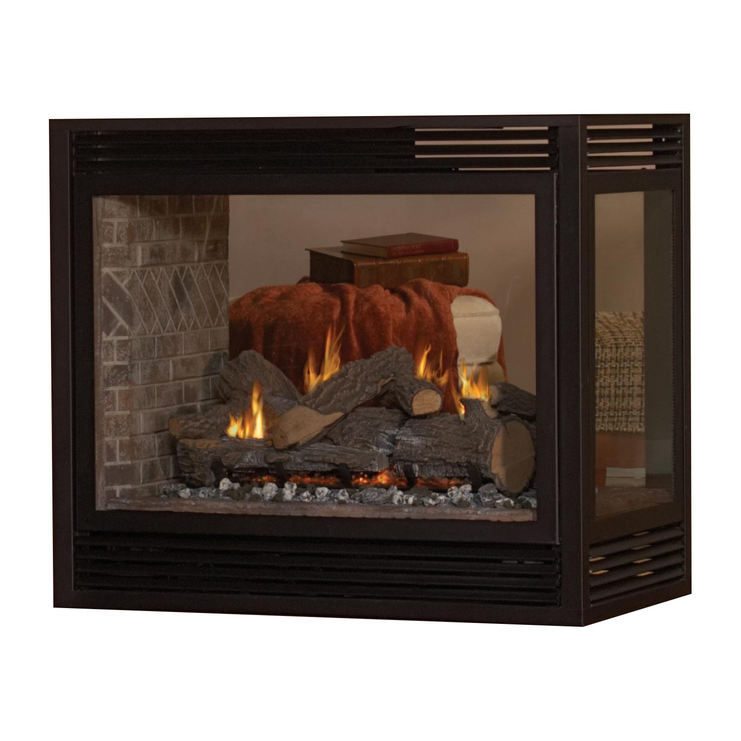 White Mountain Hearth DVP36P Tahoe Direct Vent Premium Peninsula Gas Fireplace, 36-Inches