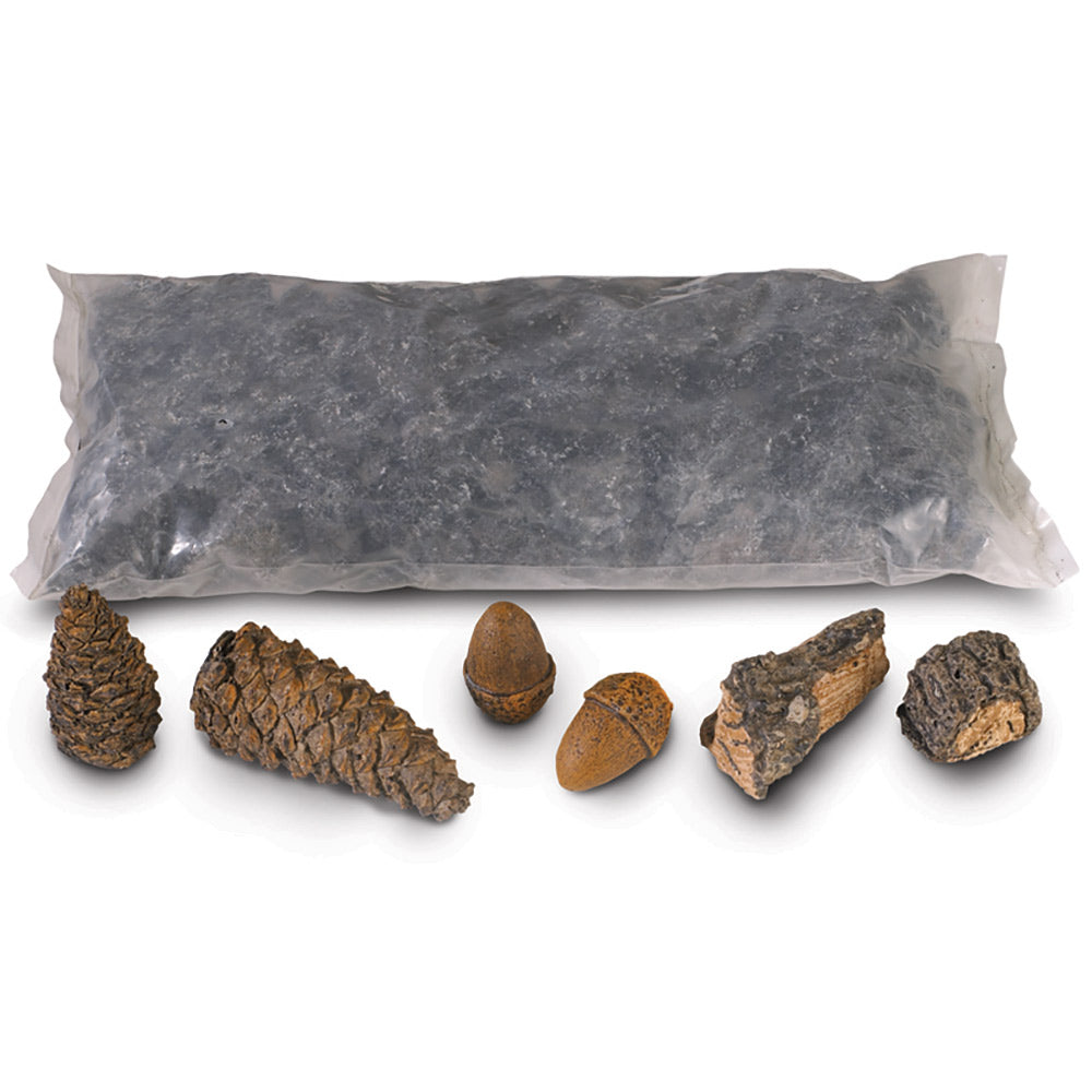 Real Fyre Decor Pack with Bryte Coals, Lava Coals, Wood Chips, Pine Cones and Acorns