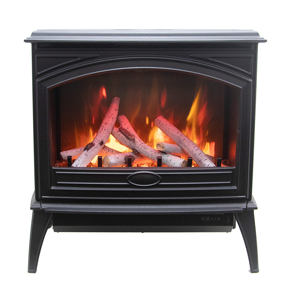 Sierra Flame by Amantii Freestand Series Cast Iron 70-Inch Electric Fireplace with Logs