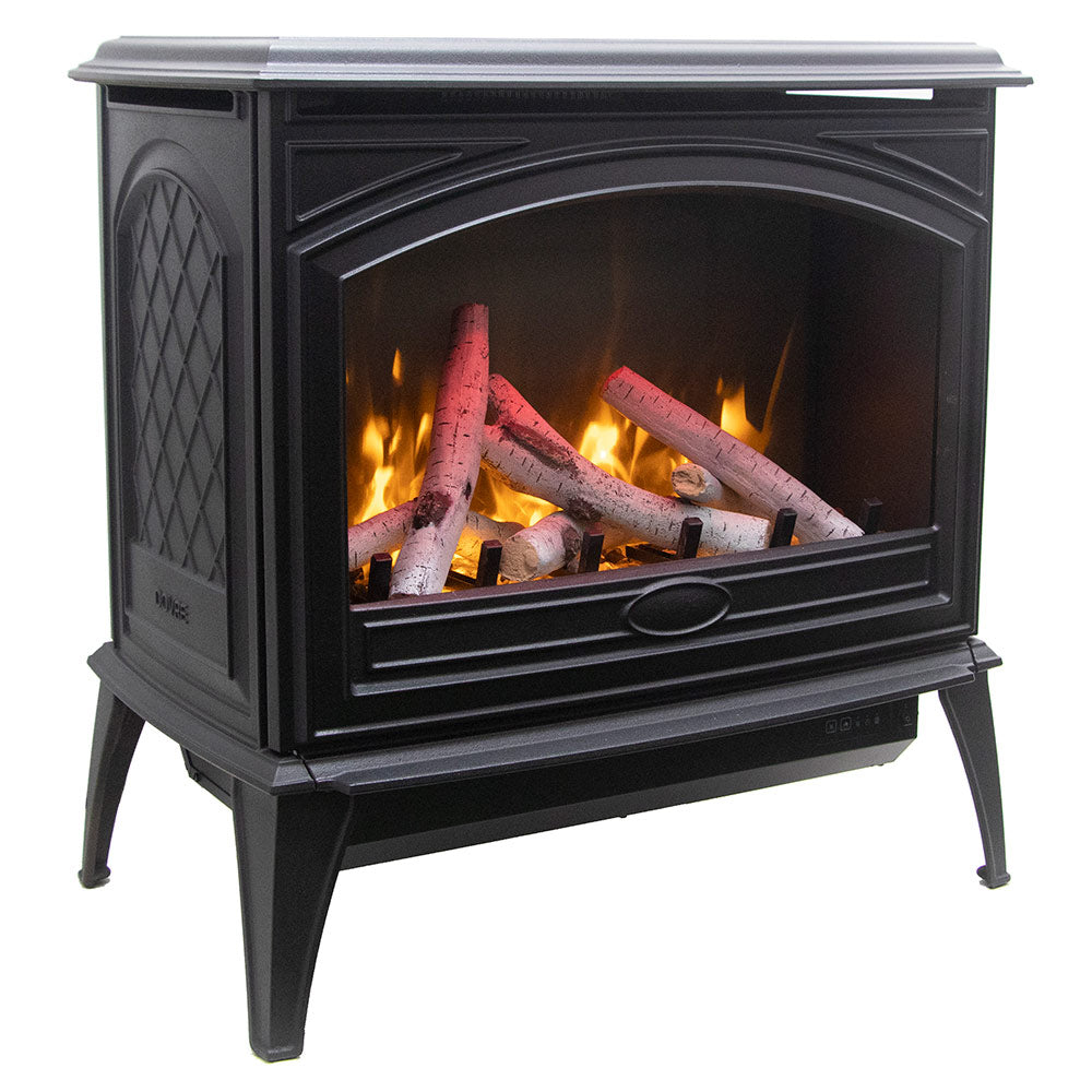 Sierra Flame by Amantii Freestand Series Cast Iron 70-Inch Electric Fireplace with Logs