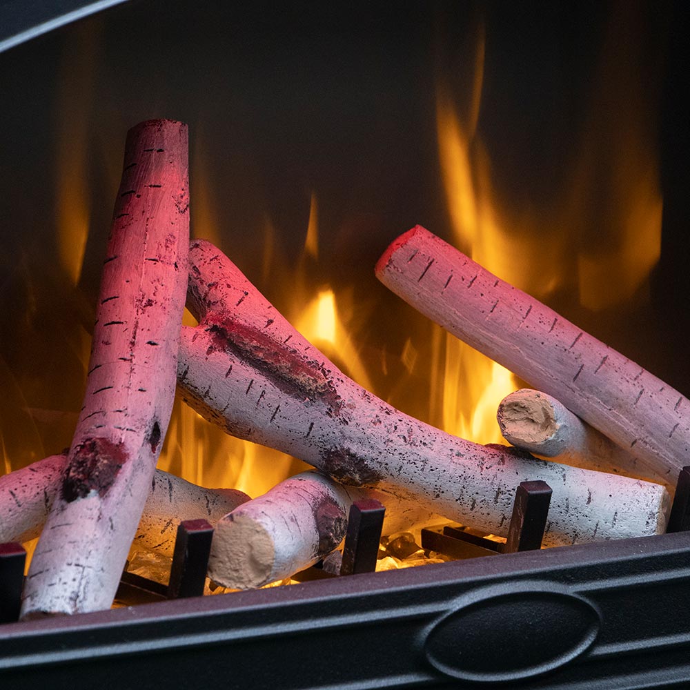 Sierra Flame by Amantii Freestand Series Cast Iron 70-Inch Electric Fireplace with Logs