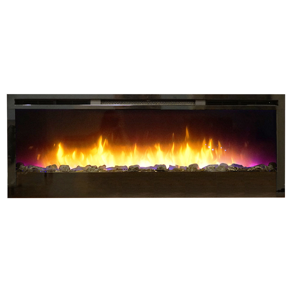 White Mountain Hearth EBL50 Nexfire 50-Inch Linear Electric Fireplace with LED Lights, Valve and Crushed Glass