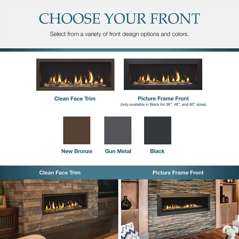 Majestic Echelon II 72-Inch Direct Vent Gas Fireplace with LED Lighting & Remote Control
