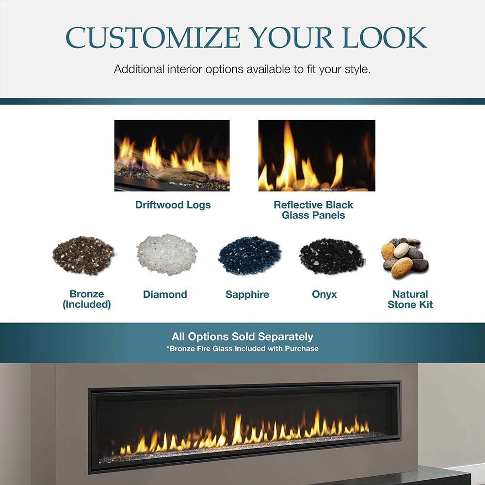 Majestic Echelon II 72-Inch Direct Vent Gas Fireplace with LED Lighting & Remote Control
