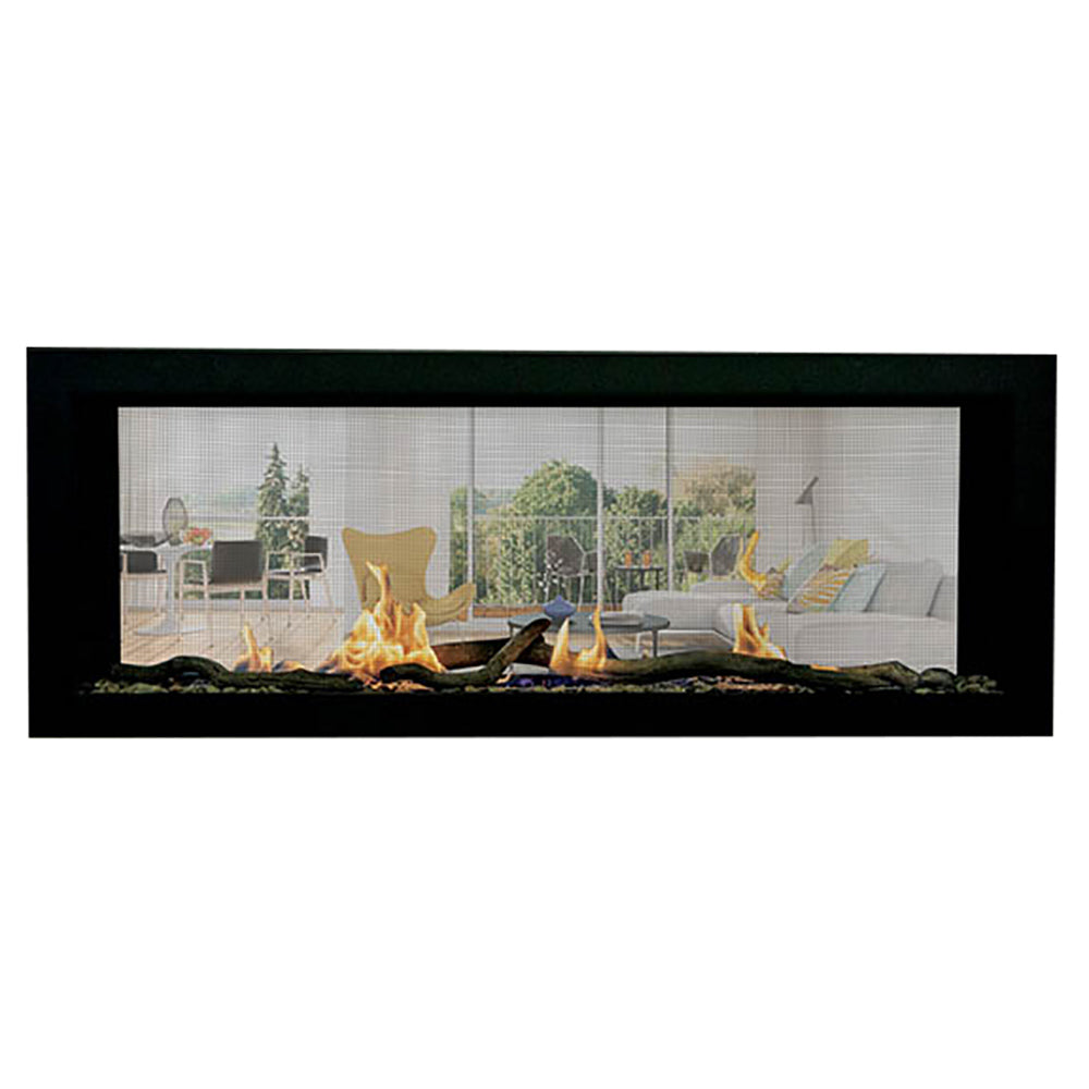 Sierra Flame EMERSON-48-DELUXE 48-Inch Emerson Slim See-Through Linear Built-In Gas Fireplace