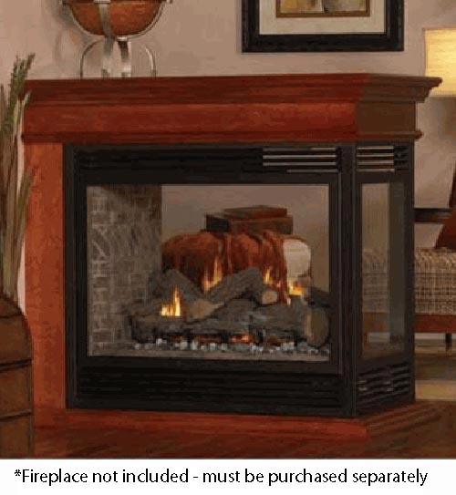 Cherry wood fireplace mantel top with flat rectangular top and carved trim