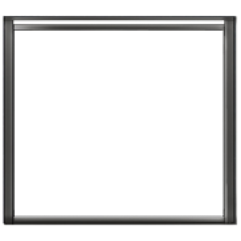 Black fireplace front frame for 36-inch insert opening