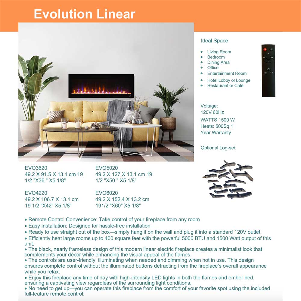 Amantii Fire and Ice Evolution Built-In Electric Fireplace