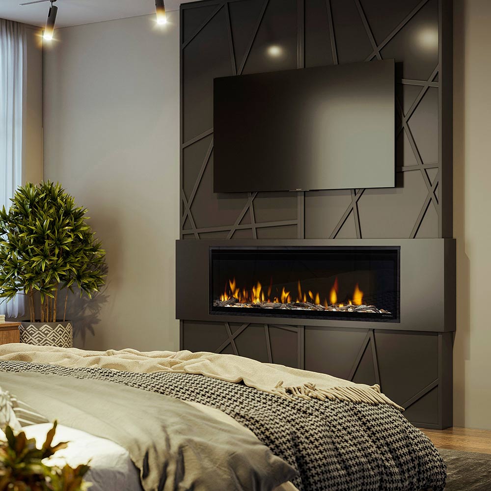 Dimplex Ignite Evolve 50-inch built-in linear electric fireplace with flame window