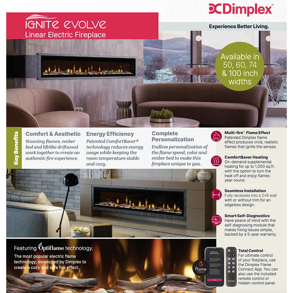 Dimplex Ignite Evolve 60-inch Built-in Linear Electric Fireplace