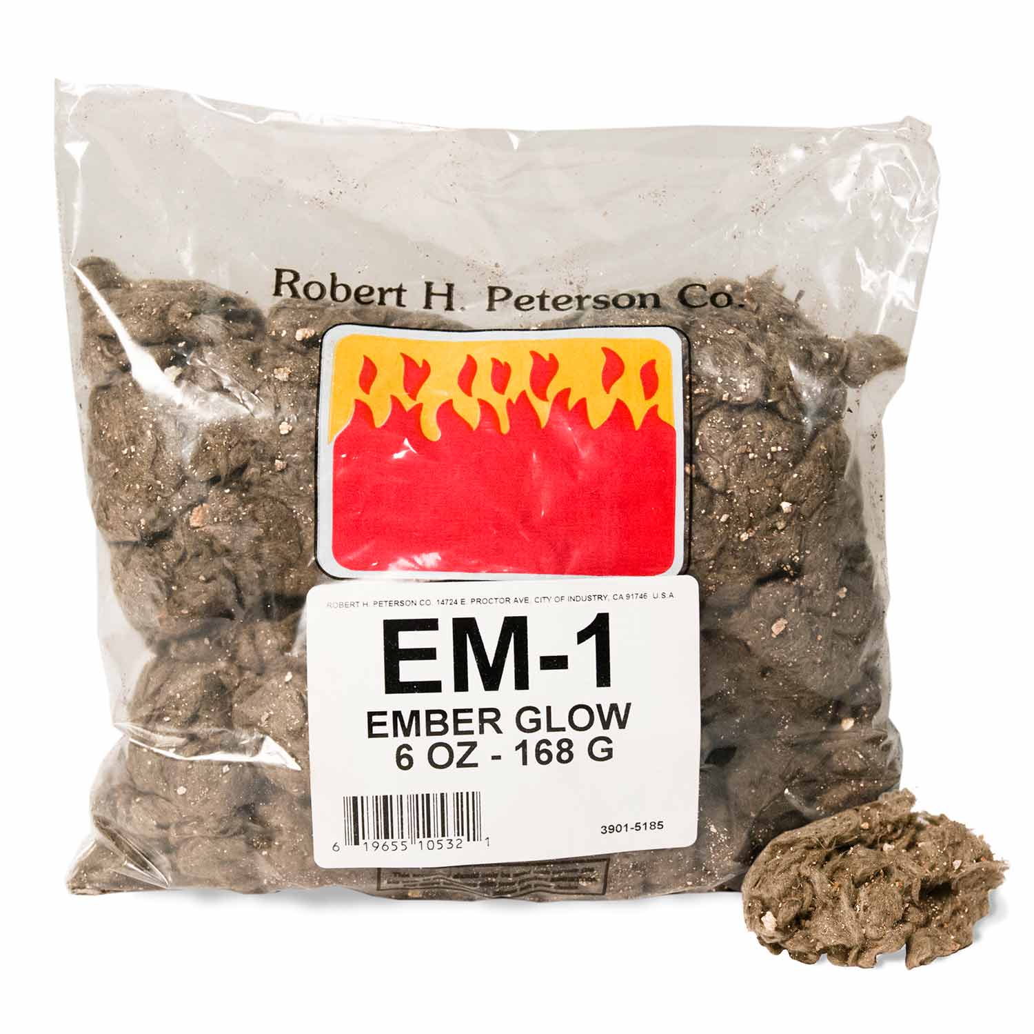 Ember glow fire pit fuel chunks in clear sealed bag, 6 oz