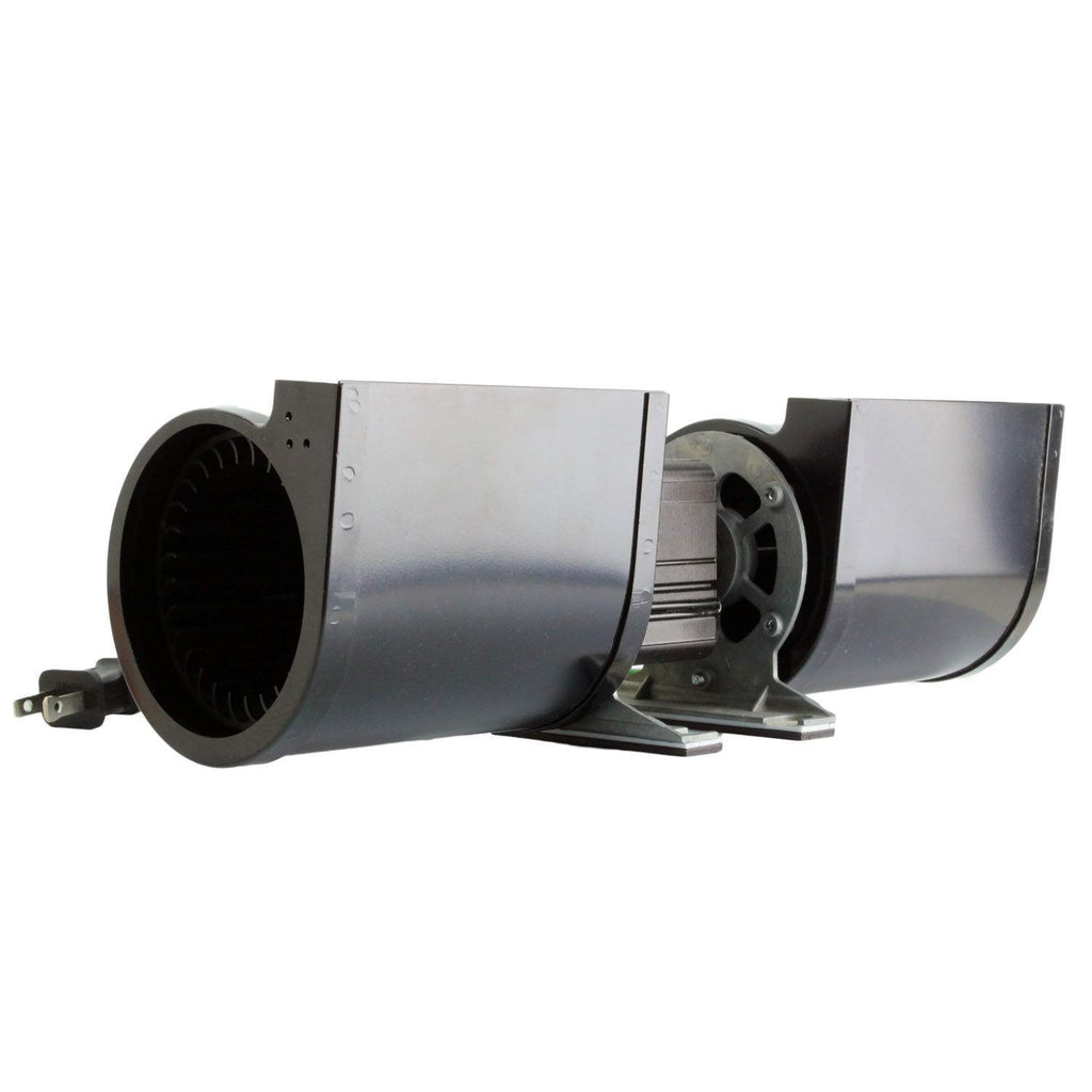 Skytech replacement fan, silver-and-black duct fan with mounting base and fan blades