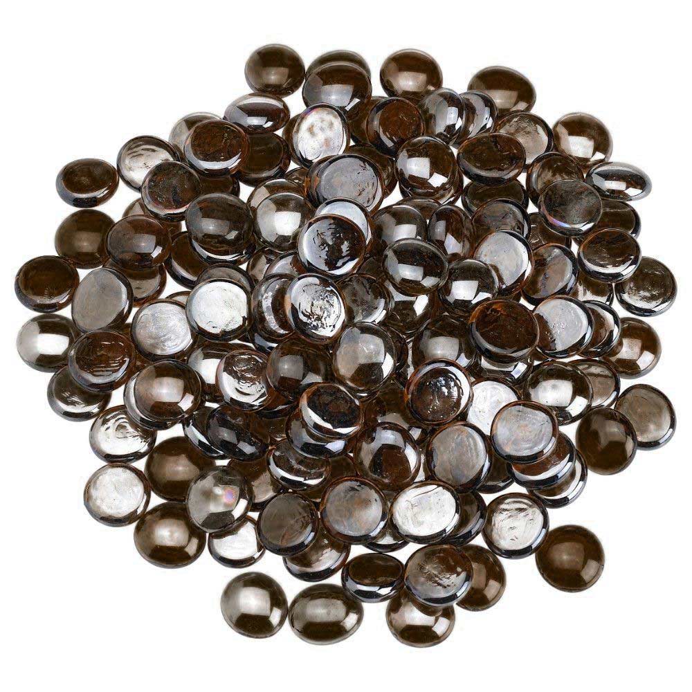 American Fire Glass 1/2-Inch Fire Glass Beads, 10-Pounds, Root Beer Luster