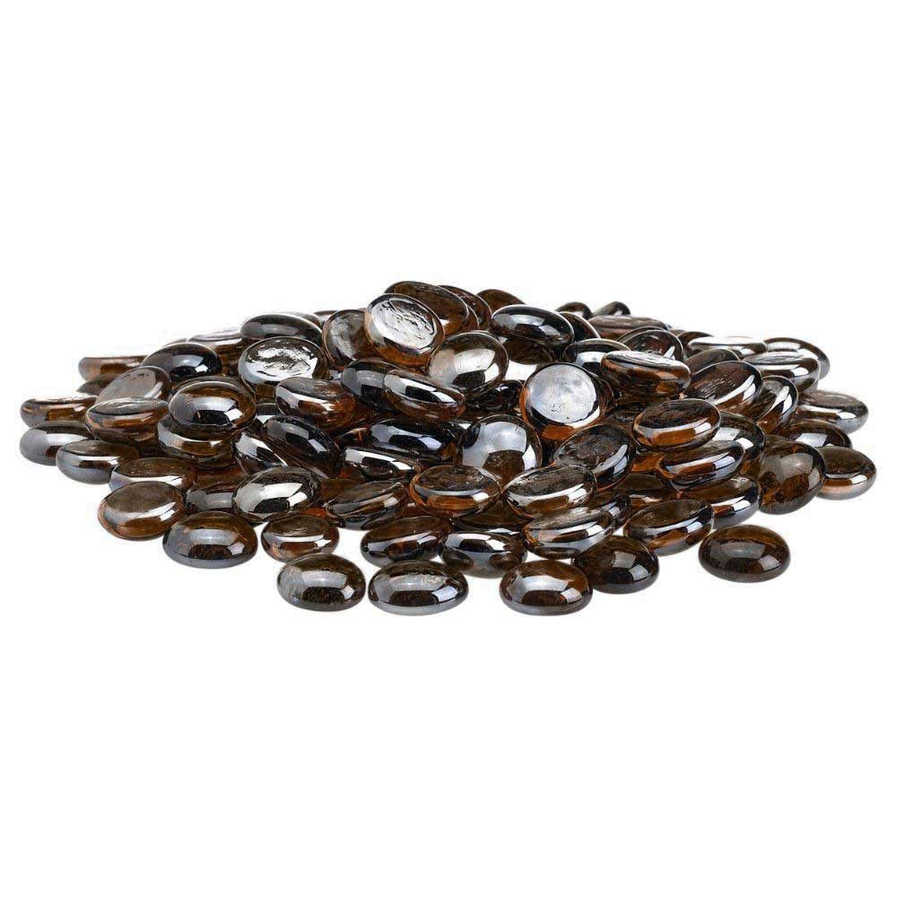 American Fire Glass 1/2-Inch Fire Glass Beads, 10 lbs, Root Beer Luster