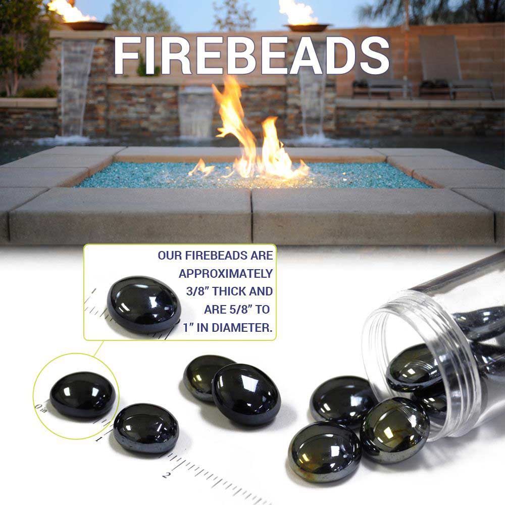 1-inch dark root beer luster fire glass beads in clear container