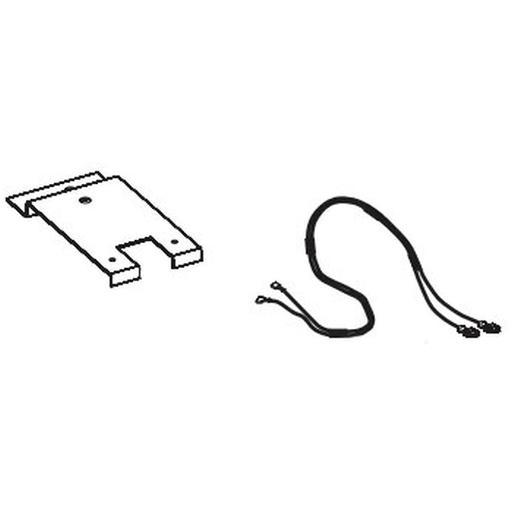 Fireplace blower wire extension with black cable and metal mounting bracket