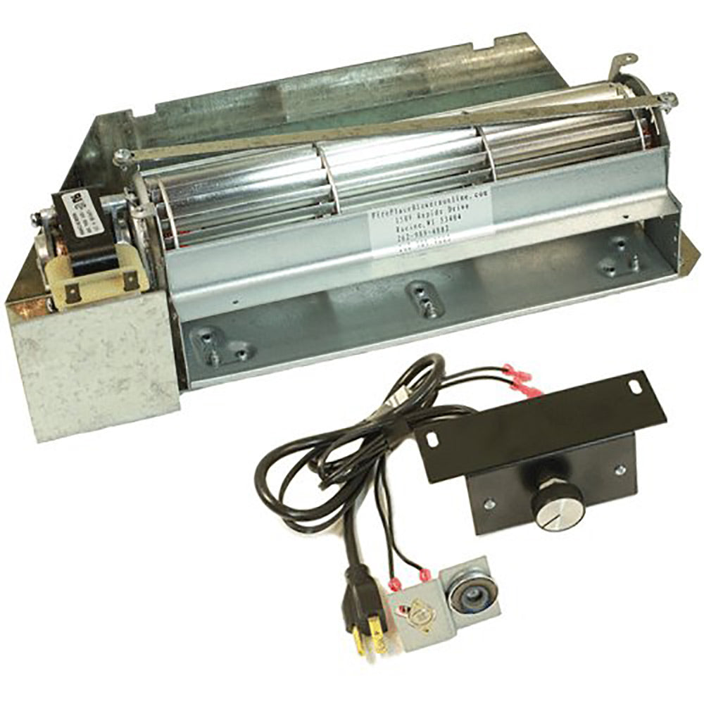 Variable speed blower kit with thermostatic snap switch, metal housing, wiring and mounting bracket