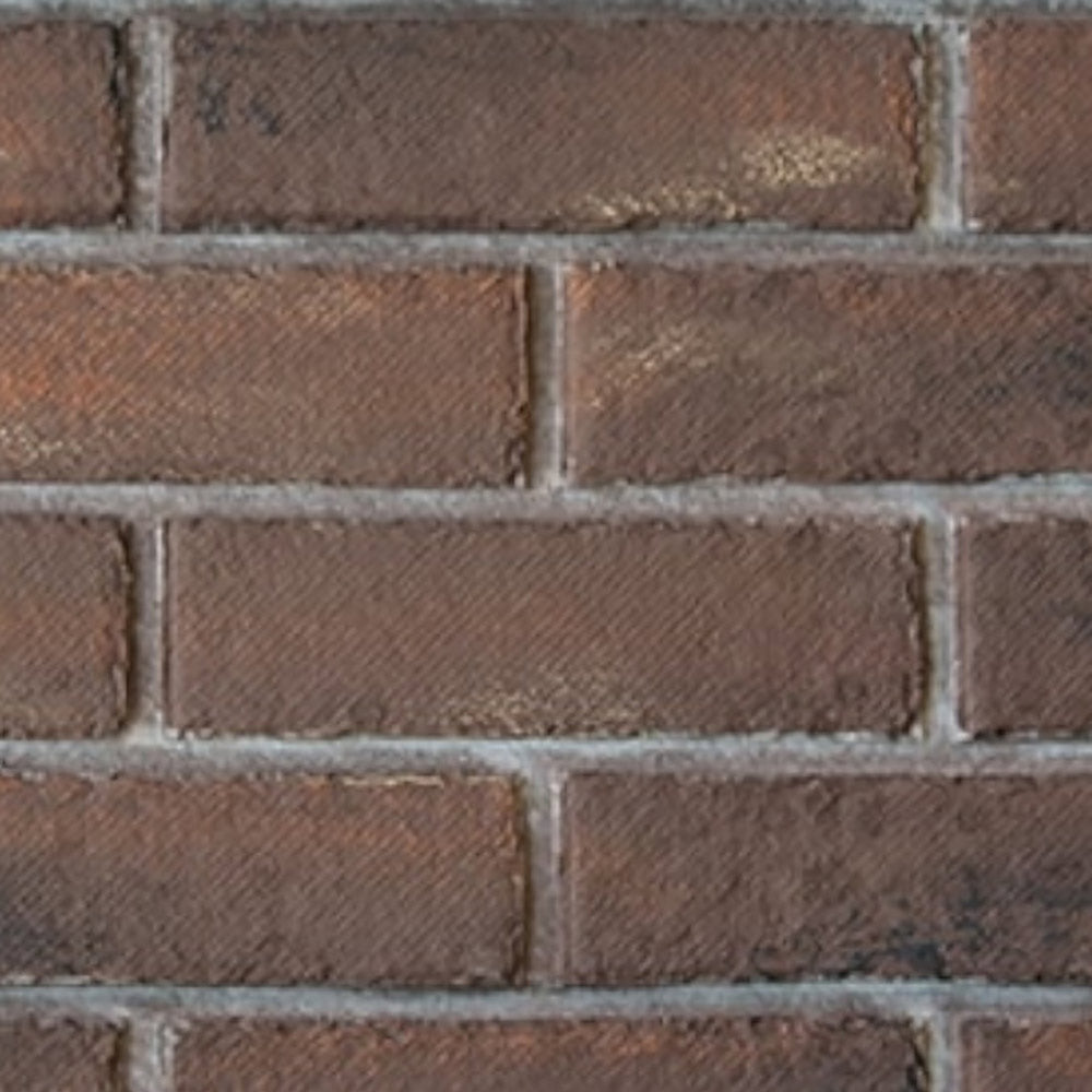 Colonial red firebrick liner bricks with gray mortar