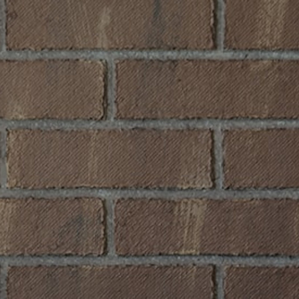 Cinnamon brown firebrick liner blocks with gray mortar lines