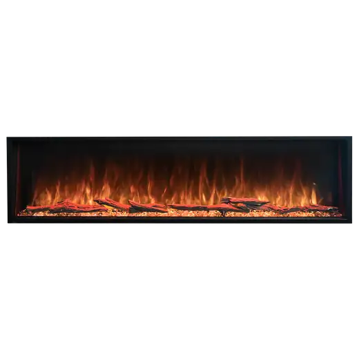 Electric fireplace insert product cutout on transparent background