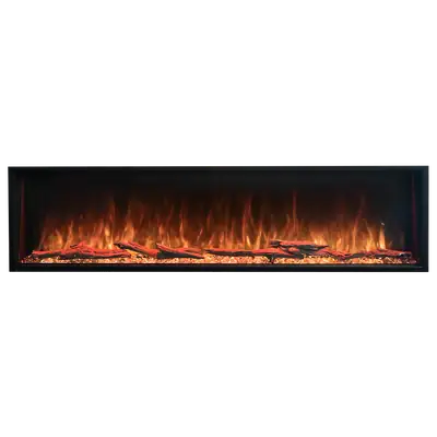 Electric fireplace insert product cutout on transparent background