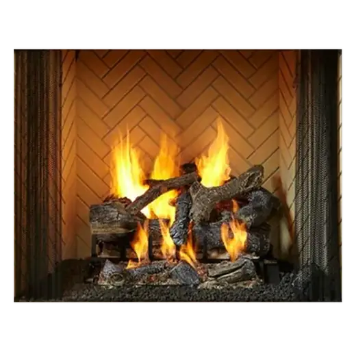 Wood-burning fireplace product cutout on transparent background